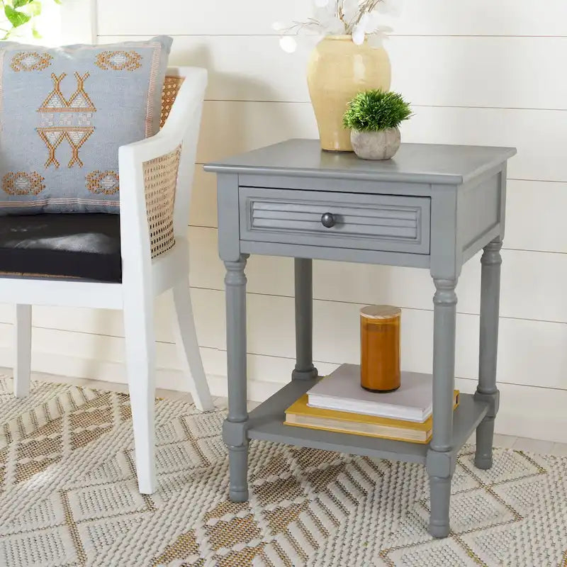 1-Drawer Lower Shelf Nightstand Accent Table - 19" W x 15.8" L x 26" H