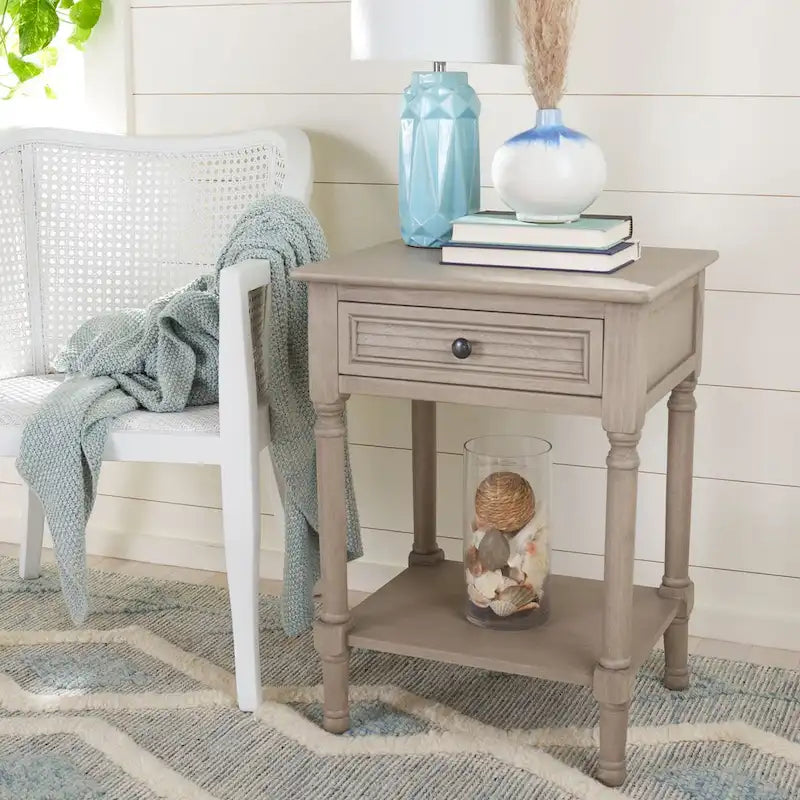 1-Drawer Lower Shelf Nightstand Accent Table - 19" W x 15.8" L x 26" H