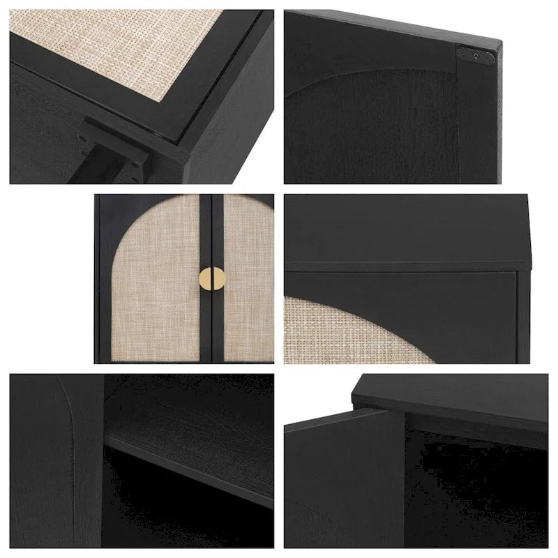 2-Door Dresser for Bedroom with Adjustable Shelves and Metal Handle