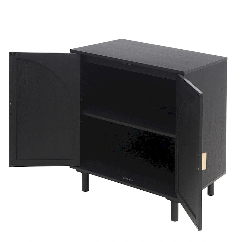 2-Door Dresser for Bedroom with Adjustable Shelves and Metal Handle