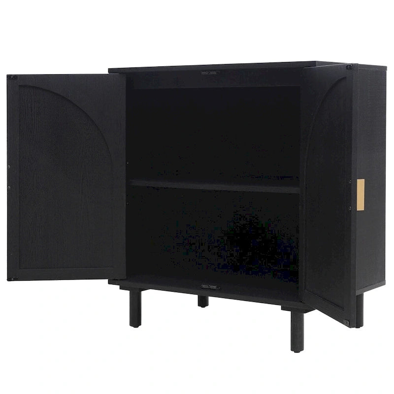 2-Door Dresser for Bedroom with Adjustable Shelves and Metal Handle