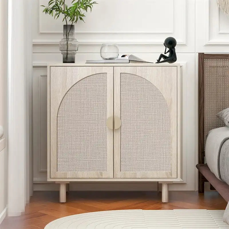 2-Door Dresser for Bedroom with Adjustable Shelves and Metal Handle