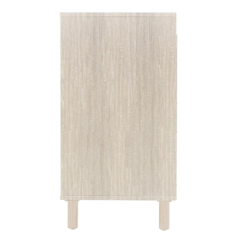 2-Door Dresser for Bedroom with Adjustable Shelves and Metal Handle