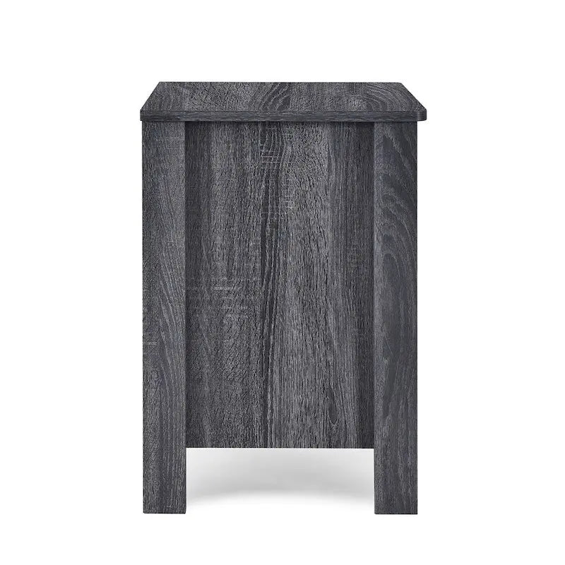 Modern Nightstand with 2 Drawers and Metal Handles