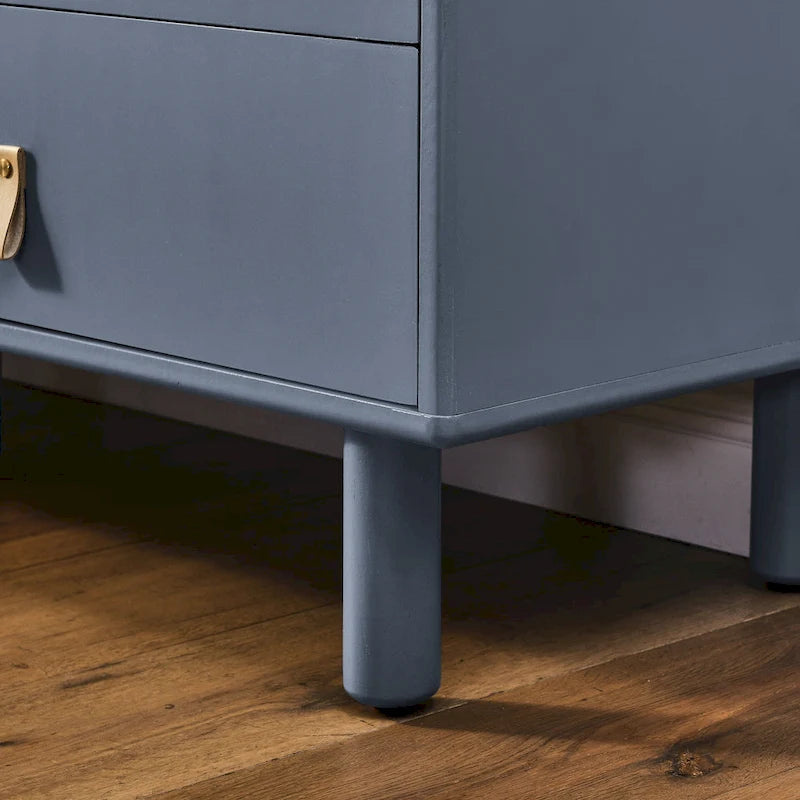 TV Cabinet with Door & Leather Handle Drawers