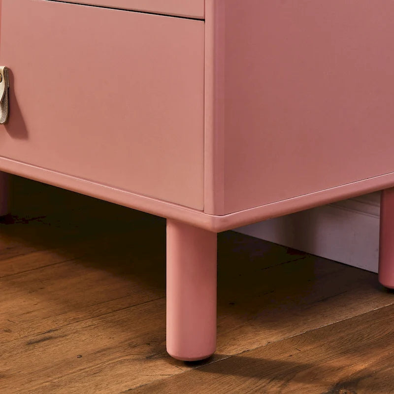 TV Cabinet with Door & Leather Handle Drawers