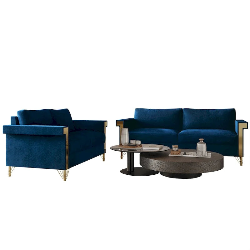Velvet Upholstered Living Room Sofa