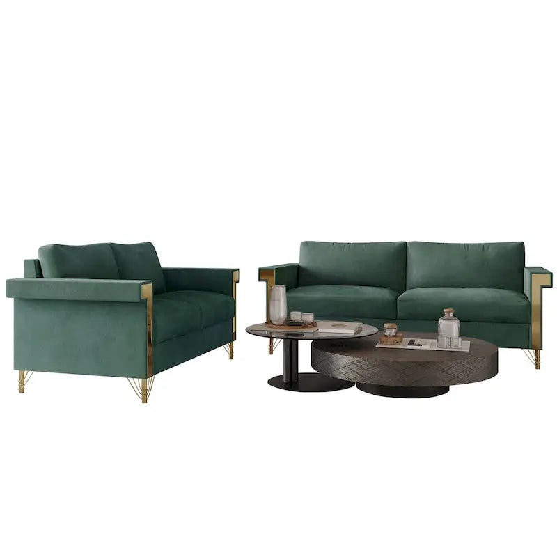Velvet Upholstered Living Room Sofa