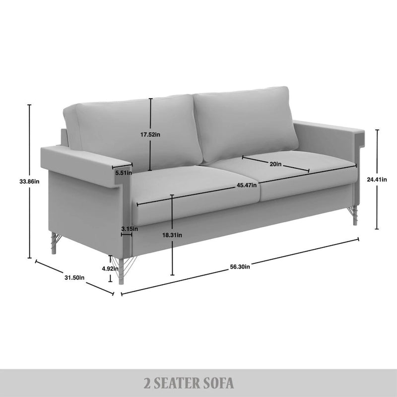 Velvet Upholstered Living Room Sofa