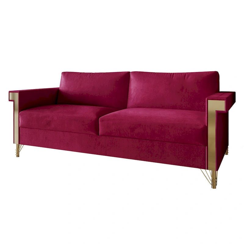 Velvet Upholstered Living Room Sofa