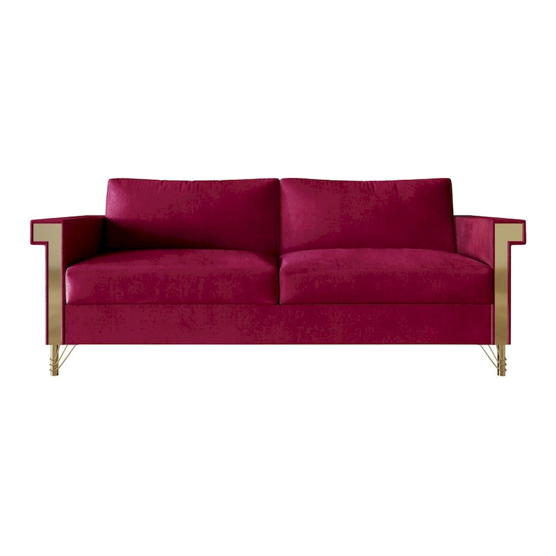 Velvet Upholstered Living Room Sofa
