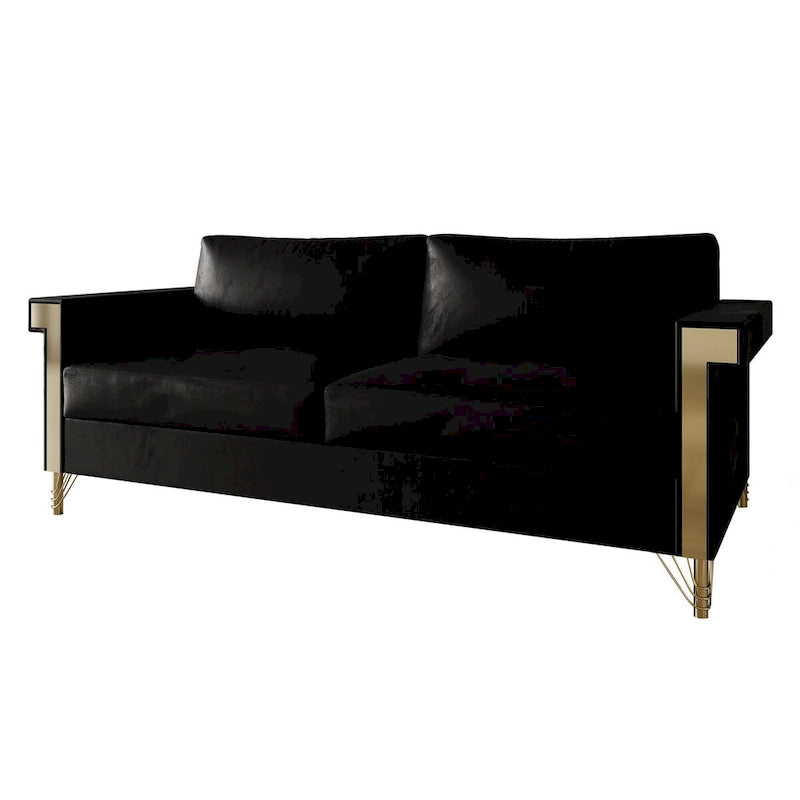 Velvet Upholstered Living Room Sofa