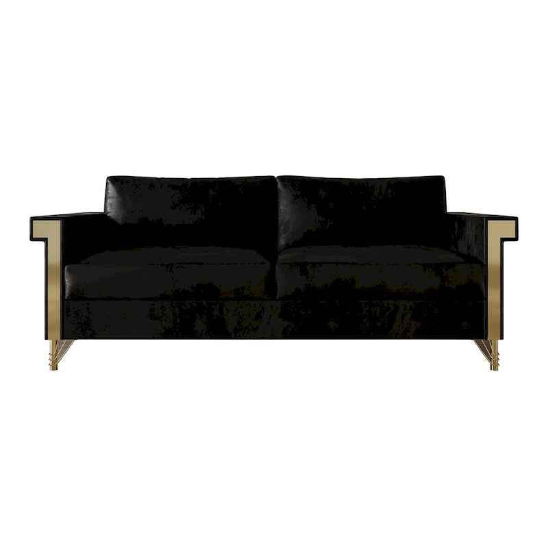 Velvet Upholstered Living Room Sofa