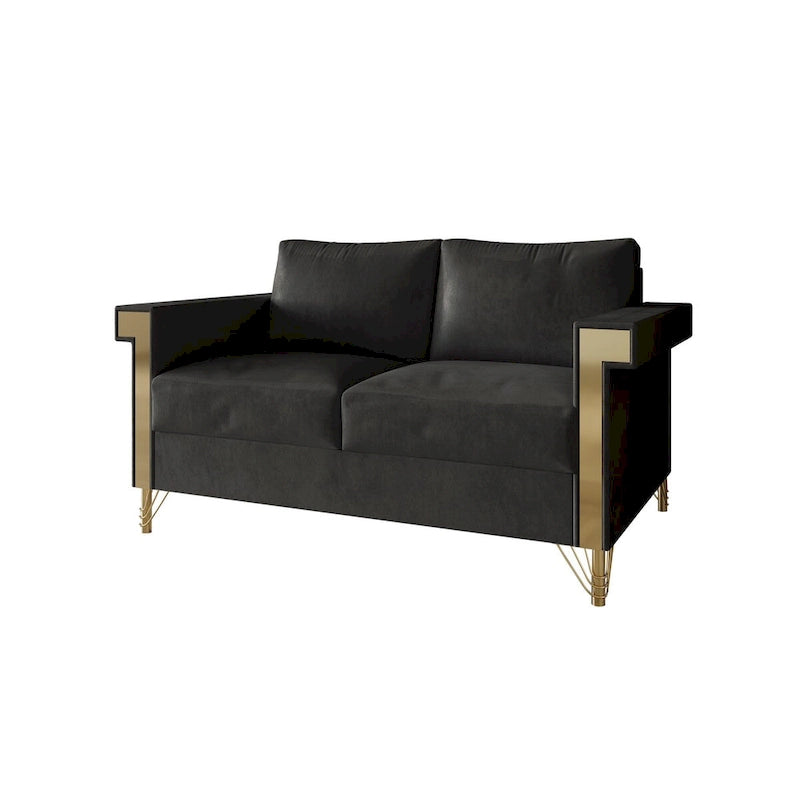 Velvet Upholstered Living Room Sofa