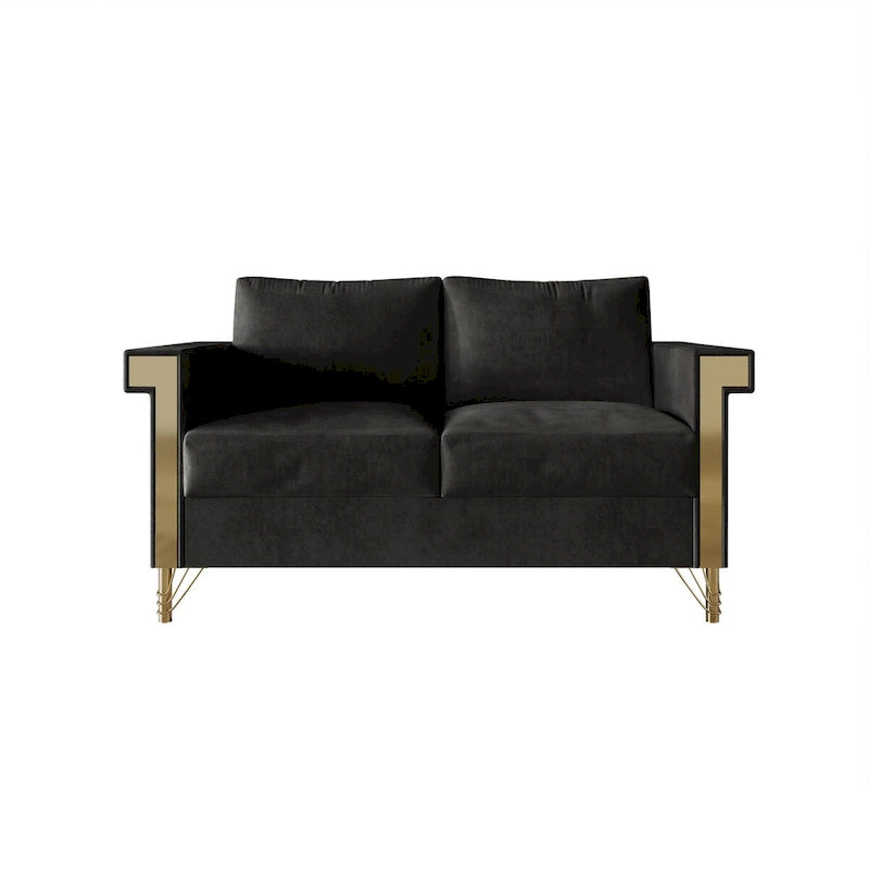 Velvet Upholstered Living Room Sofa