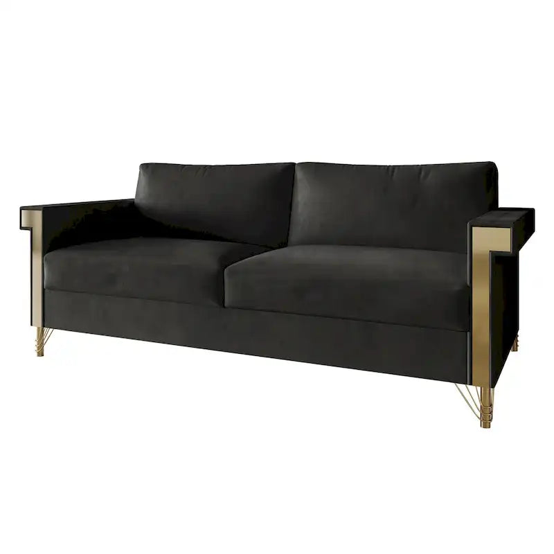 Velvet Upholstered Living Room Sofa