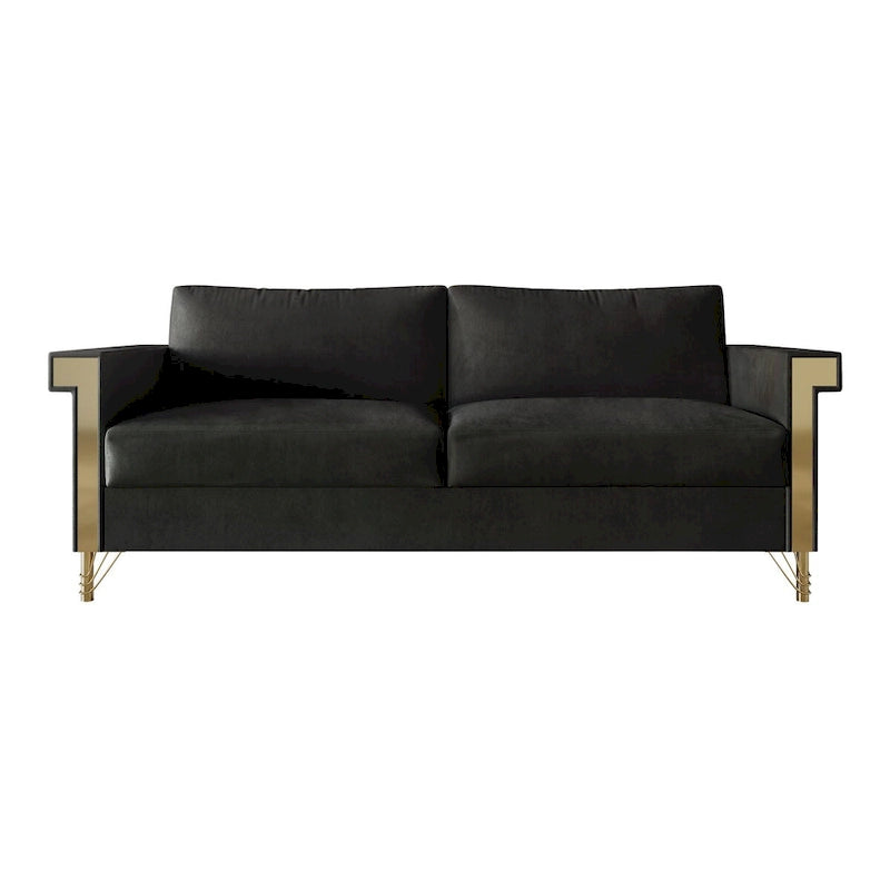 Velvet Upholstered Living Room Sofa