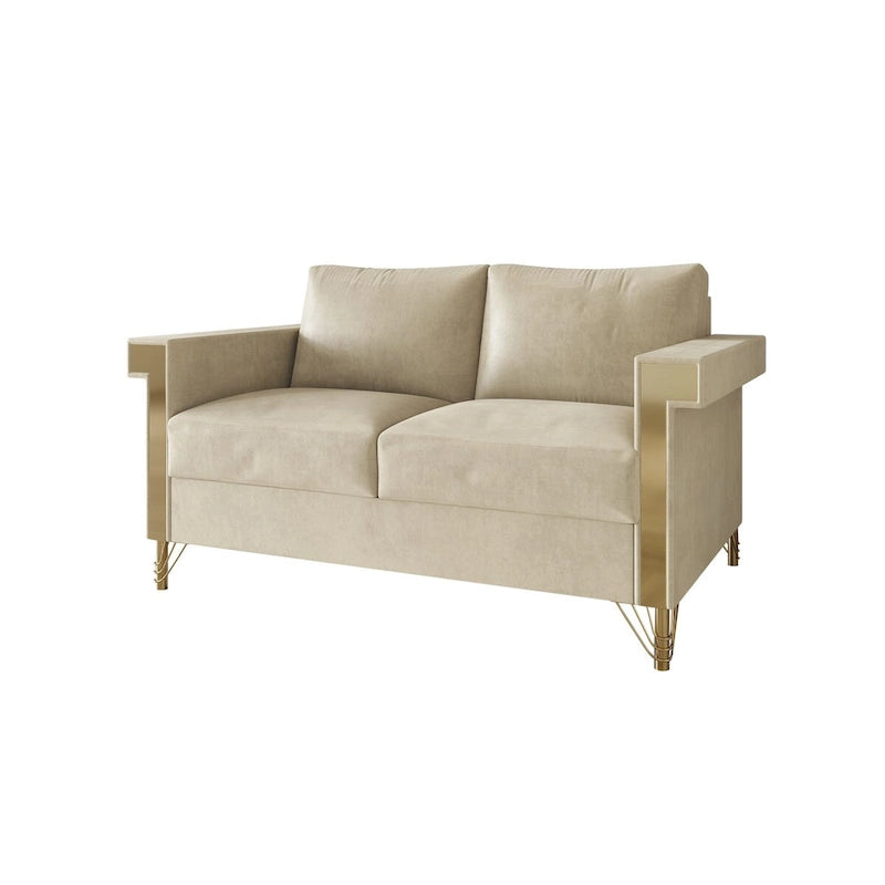 Velvet Upholstered Living Room Sofa