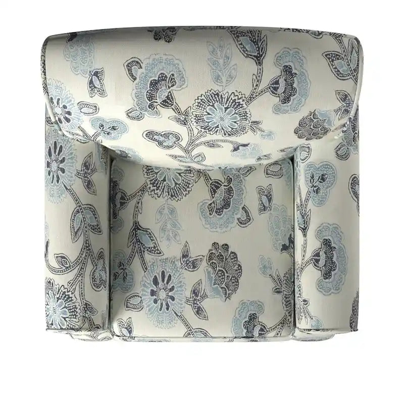 Cream and Blue Accent Chair