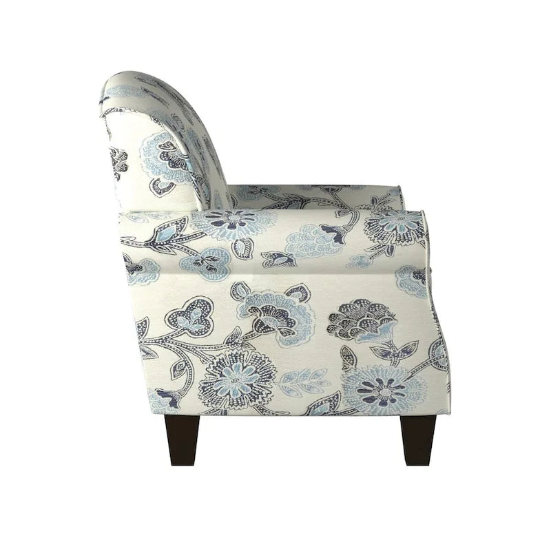 Cream and Blue Accent Chair