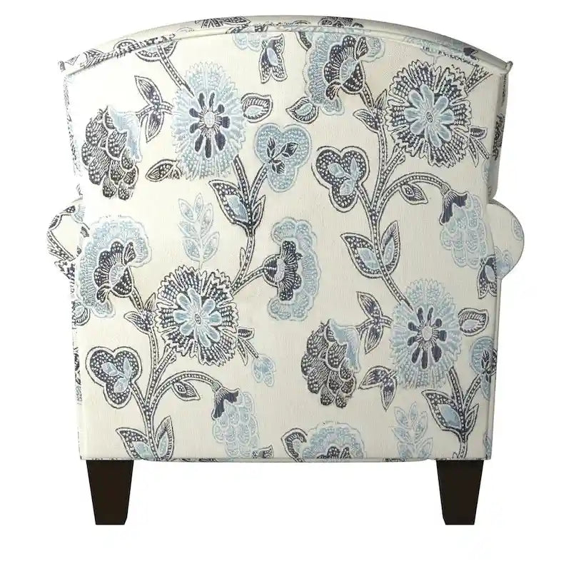 Cream and Blue Accent Chair