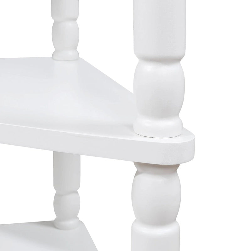 Triangle Corner Side Table with Solid Wood Legs, 3-Tier End Table for Small Spaces