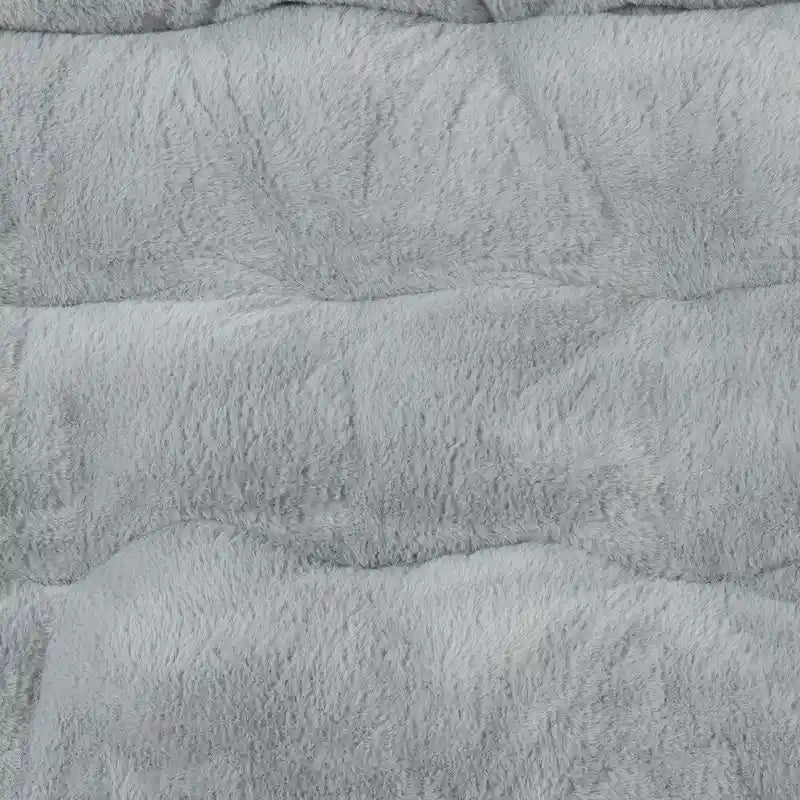 Folding Synthetic Fur Oversized Saucer Chair with Steel Frame