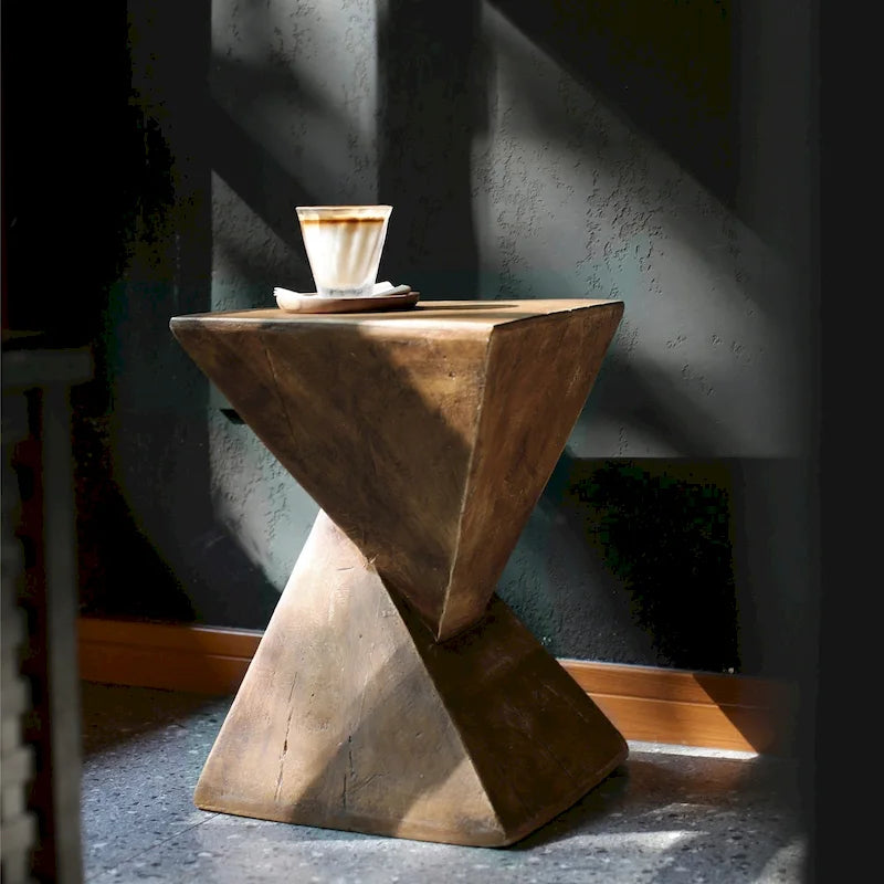 Modern Lightweight Concrete Side Table - 12x12x18 in