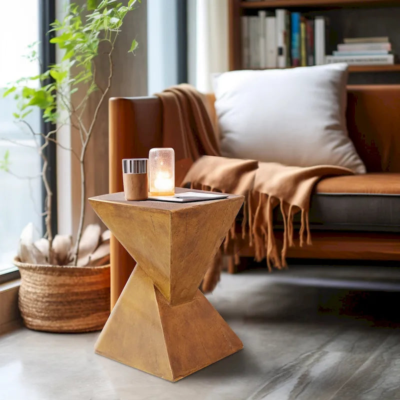 Modern Lightweight Concrete Side Table - 12x12x18 in