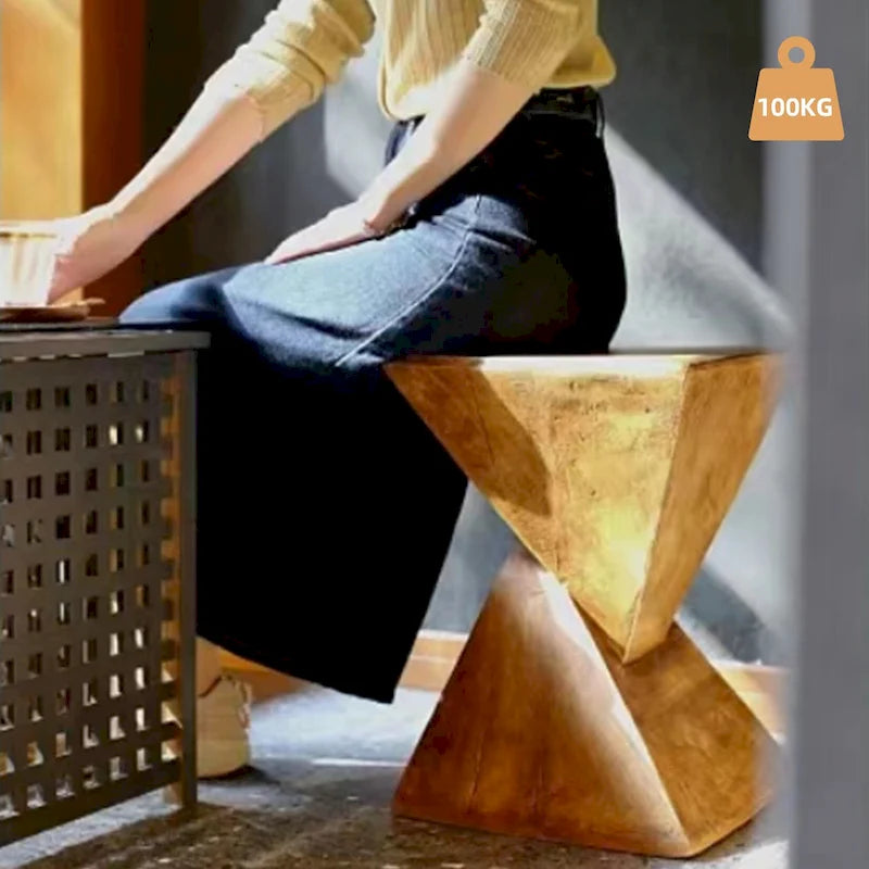 Modern Lightweight Concrete Side Table - 12x12x18 in