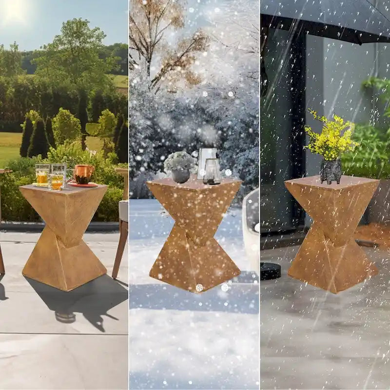 Modern Lightweight Concrete Side Table - 12x12x18 in