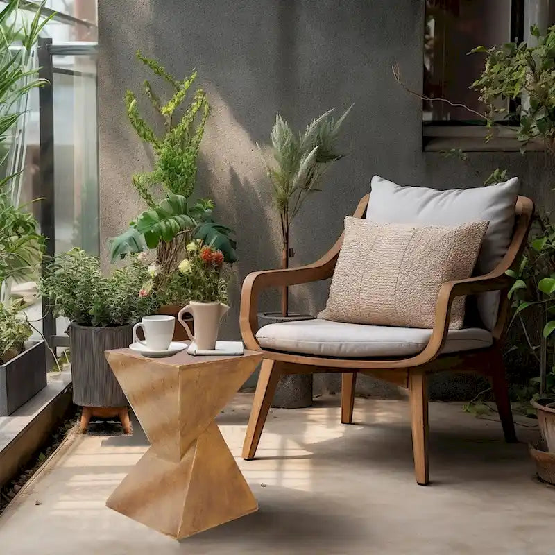 Modern Lightweight Concrete Side Table - 12x12x18 in