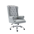 Wingback Office Chair, Linen Upholstery