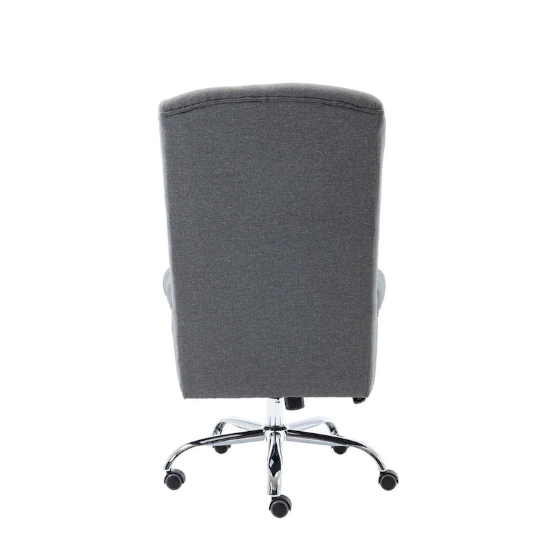 Wingback Office Chair, Linen Upholstery