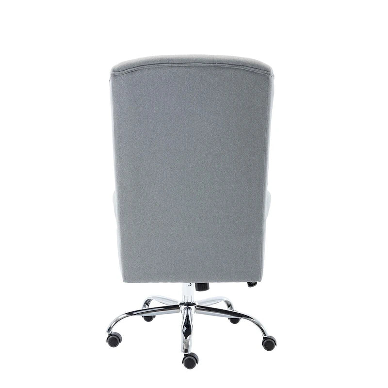 Wingback Office Chair, Linen Upholstery