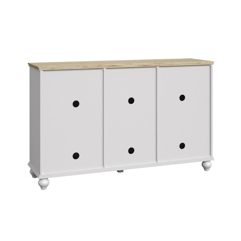 55" Vintage Style Kitchen Accent Buffet Sideboard Cabinet with Drawers