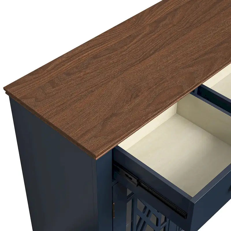 55" Vintage Style Kitchen Accent Buffet Sideboard Cabinet with Drawers