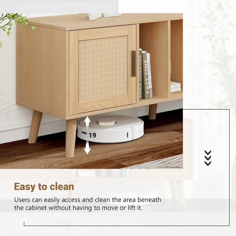 TV Stand for TVs up to 80" with Solid Wood Legs and Ample Storage