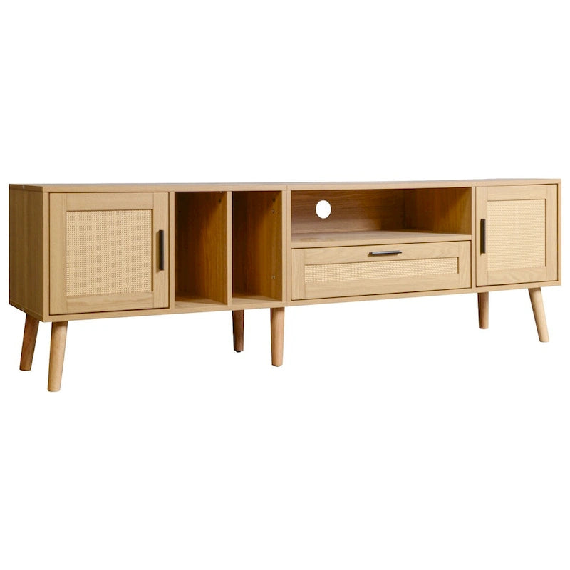 TV Stand for TVs up to 80" with Solid Wood Legs and Ample Storage