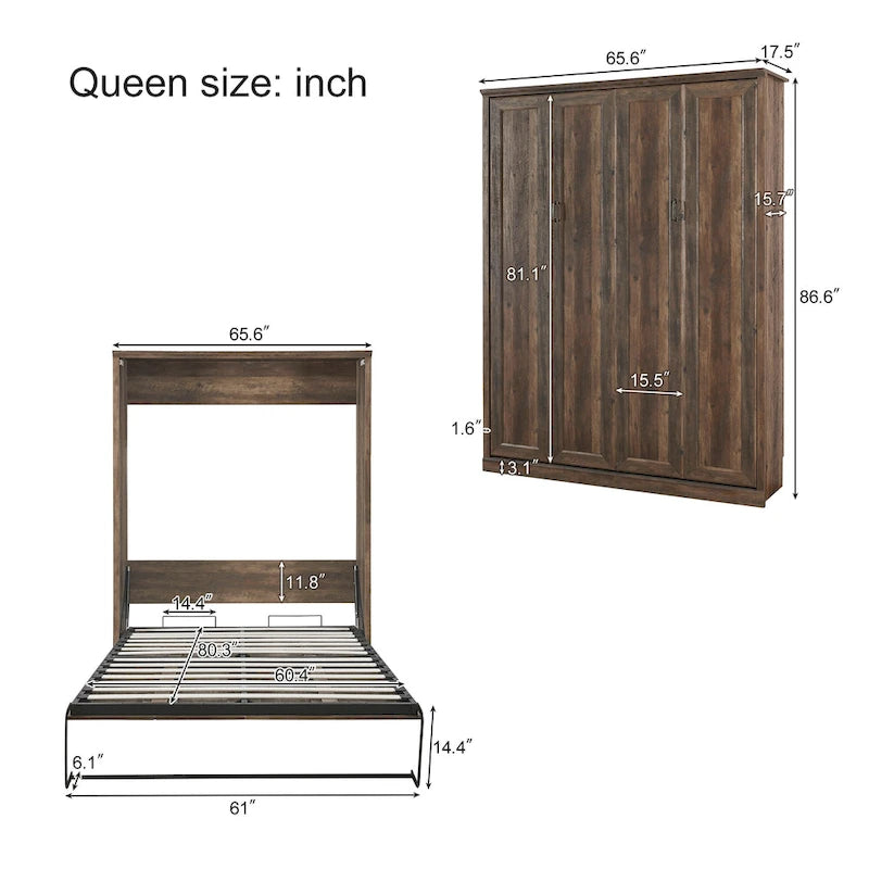 Murphy Bed Cabinet Space-Saving Wall Bed