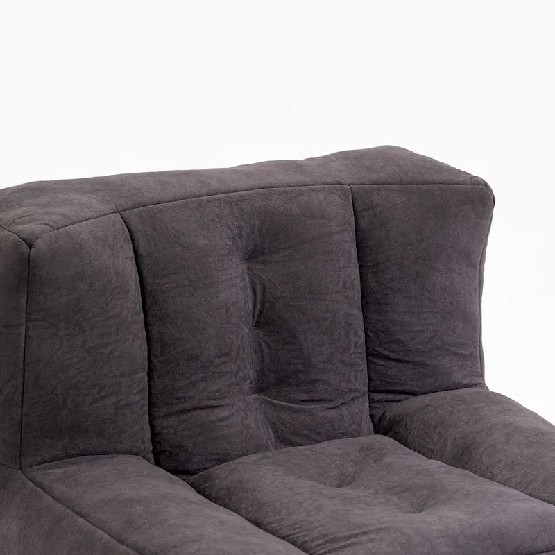Fluffy Bean Bag Chair, Super Soft Lazy Sofa Chair With Memory Foam And Ottoman, Indoor Modern Bean Bag Chair